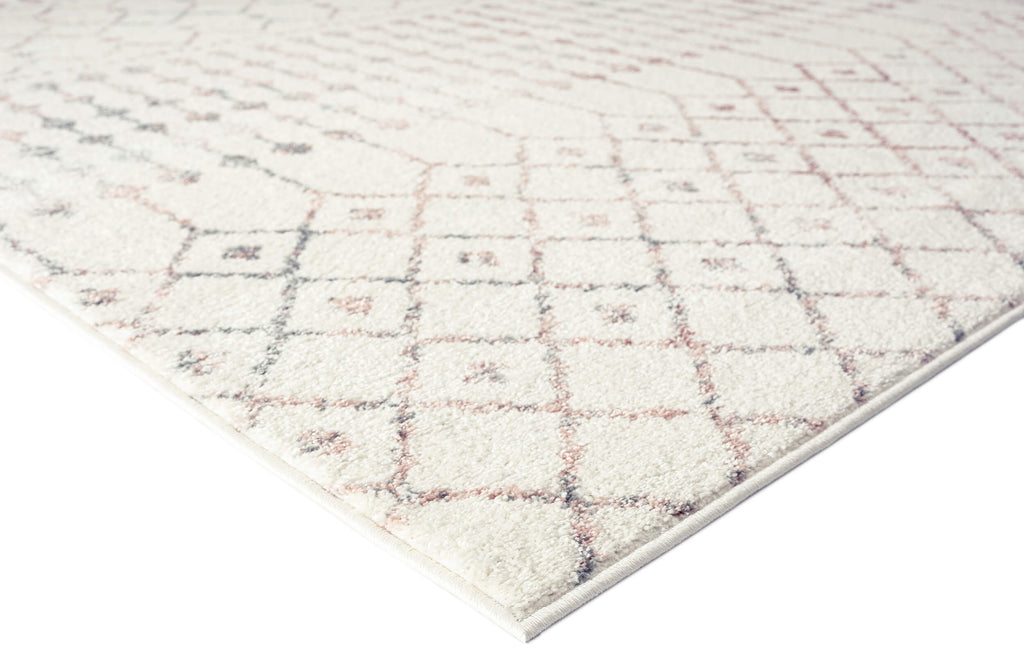 Maggie Pink and Grey Tribal Diamond Rug