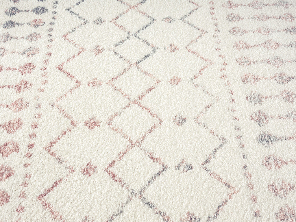 Maggie Pink and Grey Tribal Diamond Rug