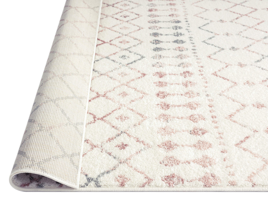 Maggie Pink and Grey Tribal Diamond Rug