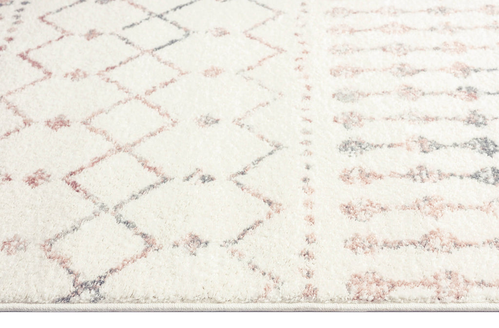 Maggie Pink and Grey Tribal Diamond Rug
