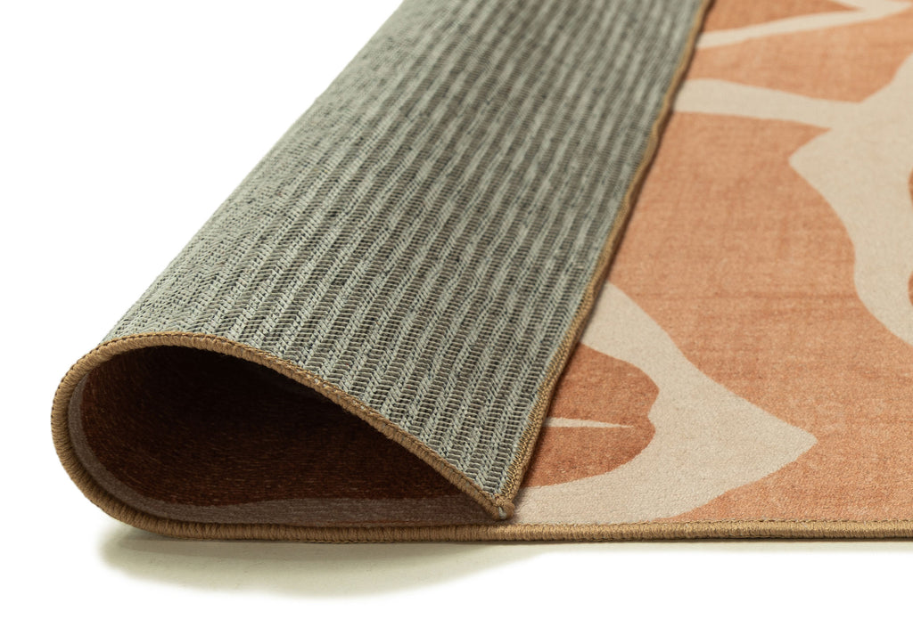 Aadita Pink and Peach Botanical Washable Rug