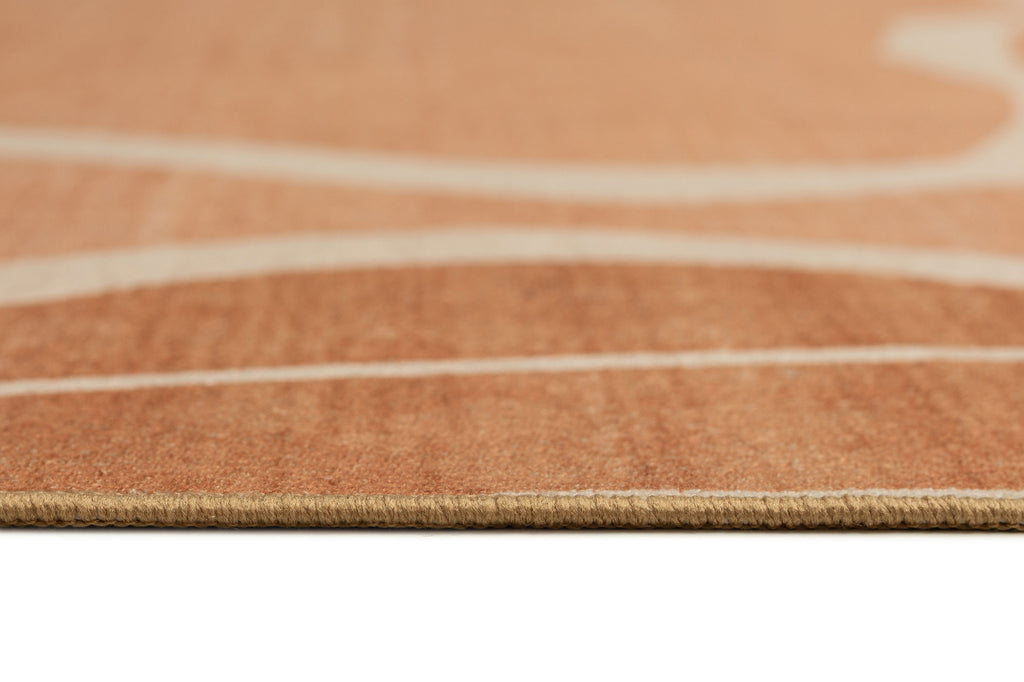 Aadita Pink and Peach Botanical Washable Rug