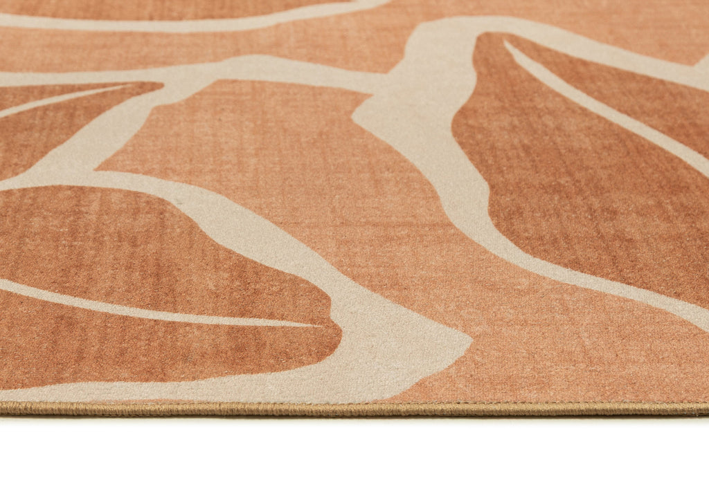 Aadita Pink and Peach Botanical Washable Rug