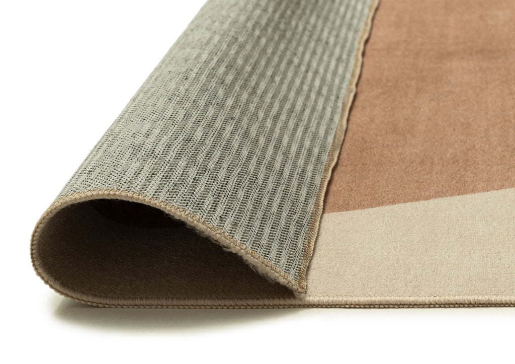 Aara Terracotta and Cream Botanical Washable Rug