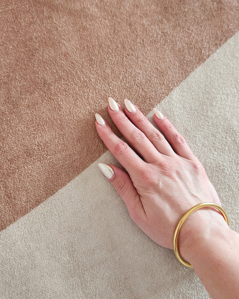 Aara Terracotta and Cream Botanical Washable Rug