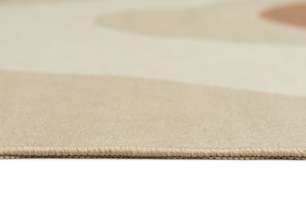 Aara Terracotta and Cream Botanical Washable Rug