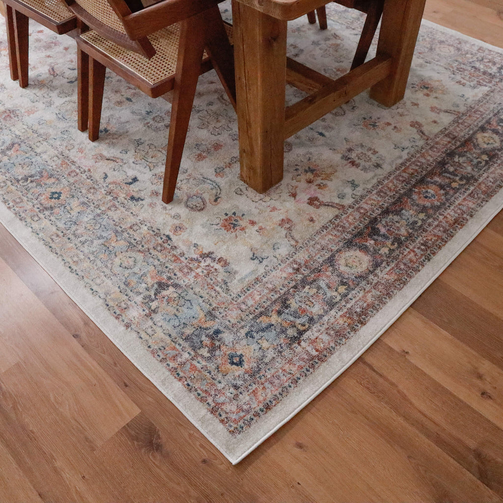 Addison Cream and Purple Multi-Colour Distressed Rug