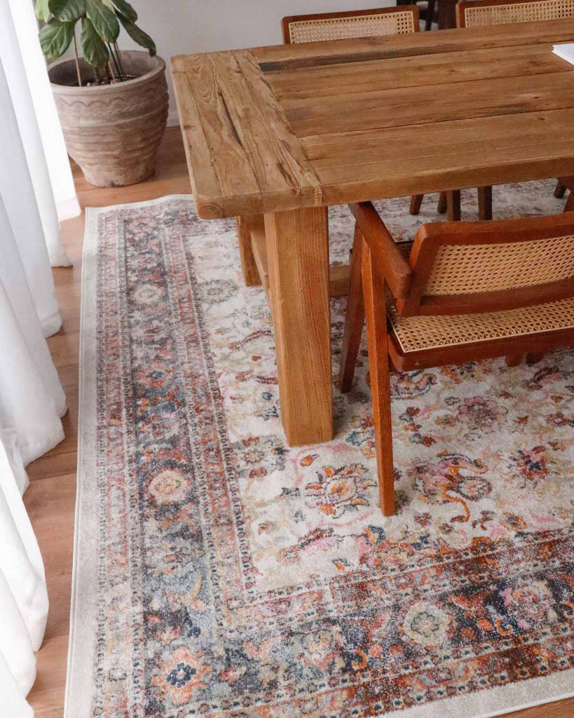 Addison Cream and Purple Multi-Colour Distressed Rug