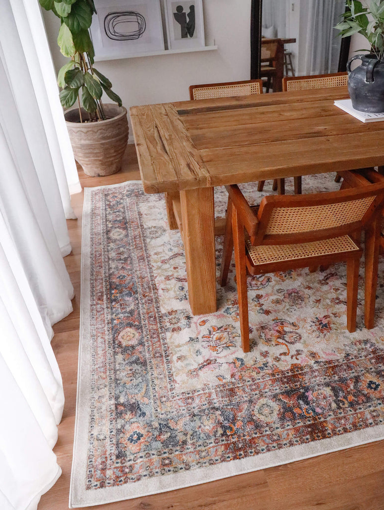 Addison Cream and Purple Multi-Colour Distressed Rug