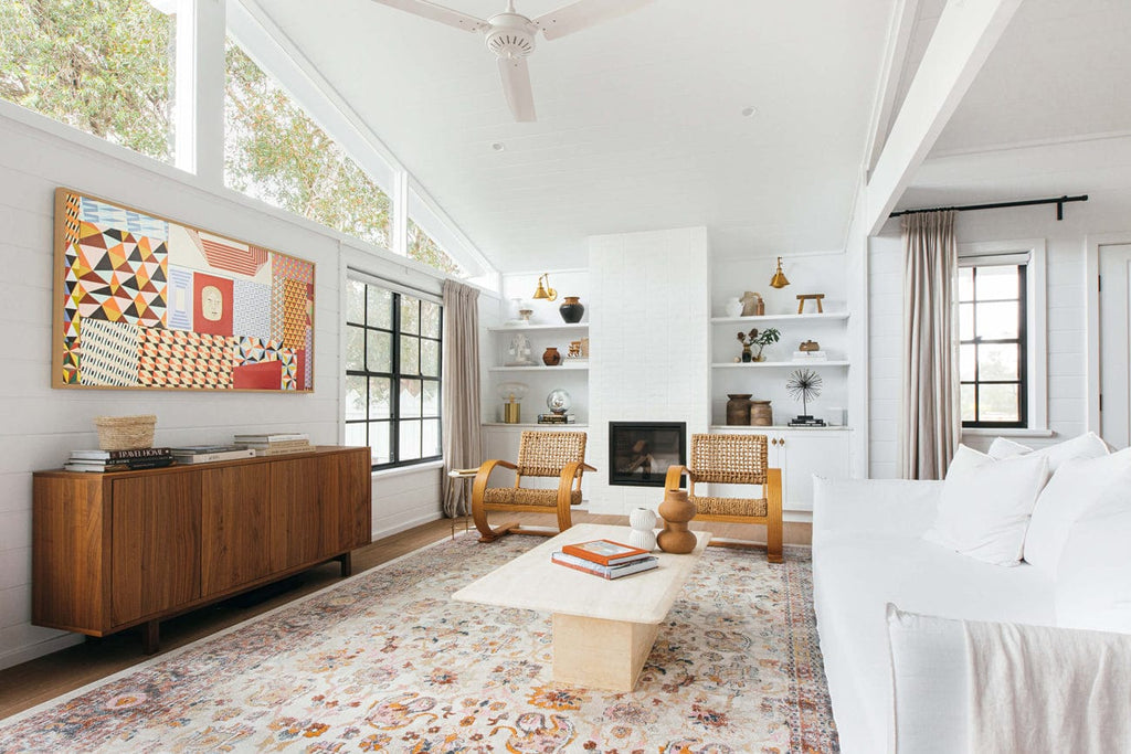 Addison Cream and Purple Multi-Colour Distressed Rug