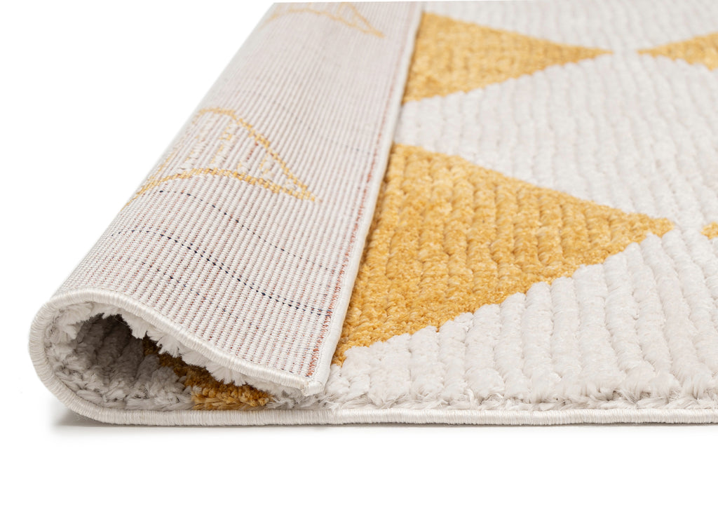 Agatha Ivory and Yellow Checkered Rug