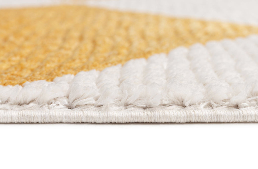 Agatha Ivory and Yellow Checkered Runner Rug