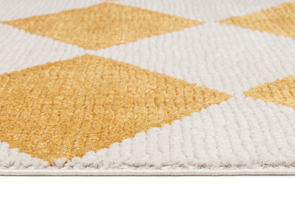 Agatha Ivory and Yellow Checkered Rug