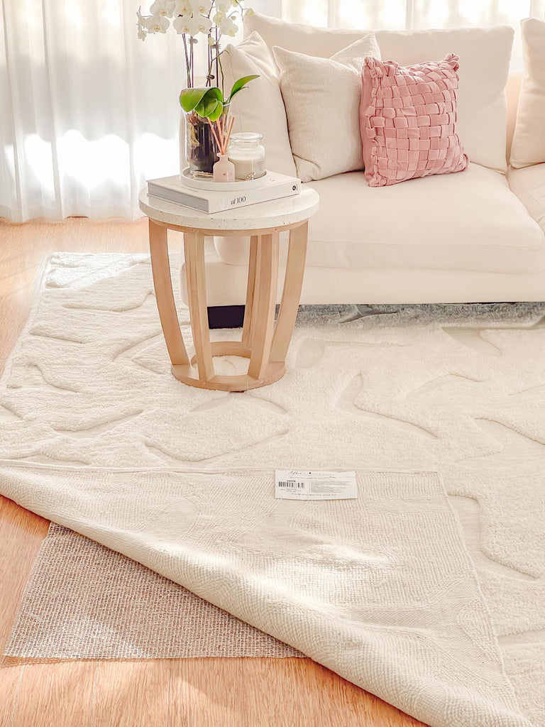 Akkira Abstract Cream Washable Wool Rug