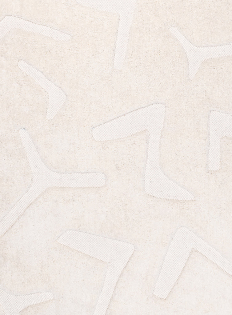 Akkira Abstract Cream Washable Wool Rug