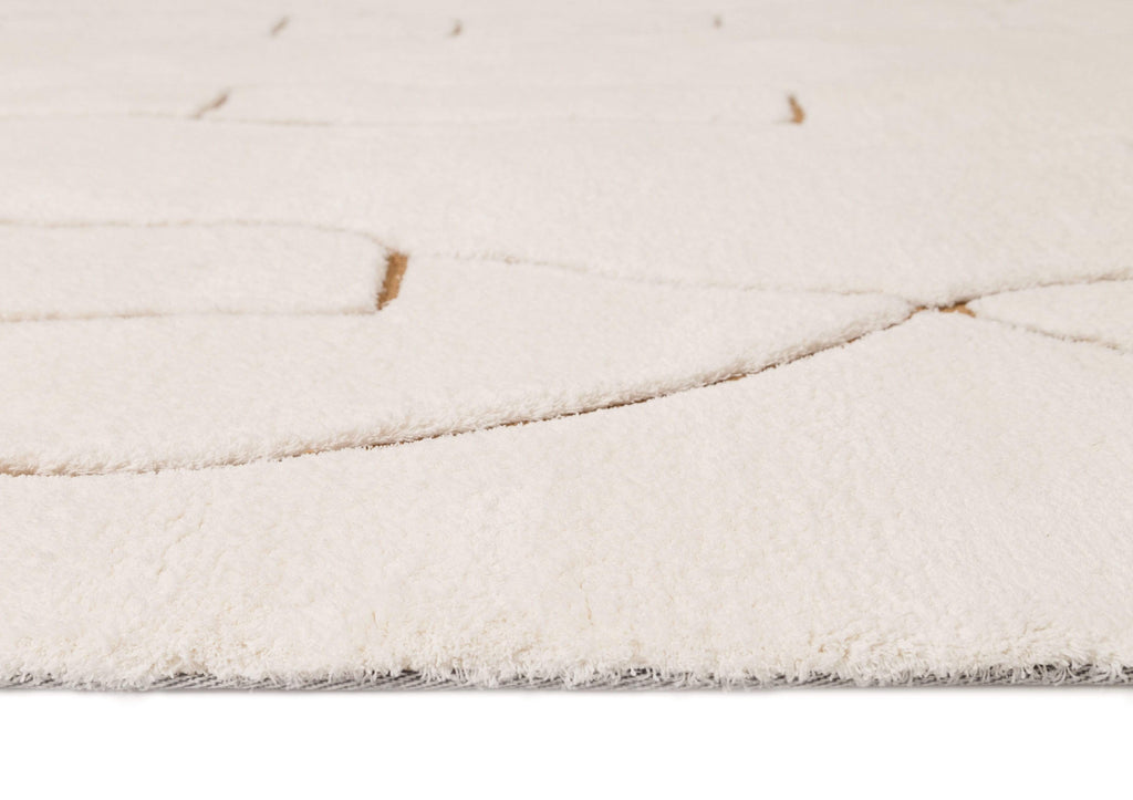 Alayna Cream and Gold Tribal Shag Rug