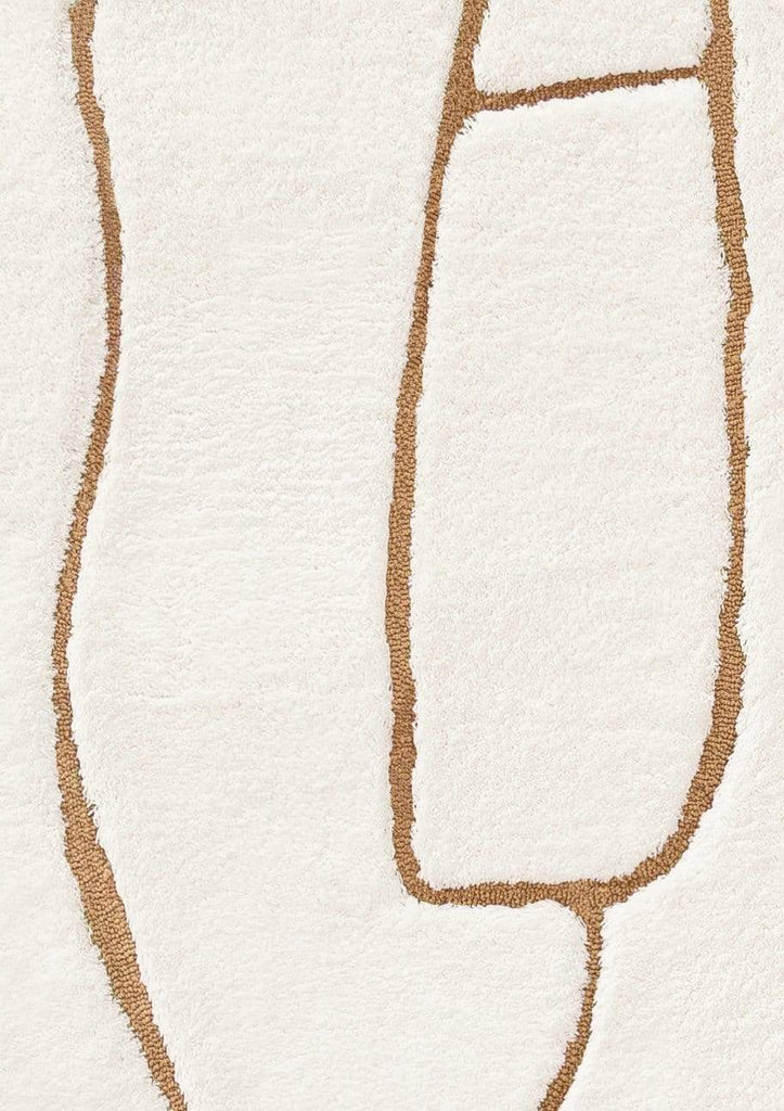 Alayna Cream and Gold Tribal Shag Rug