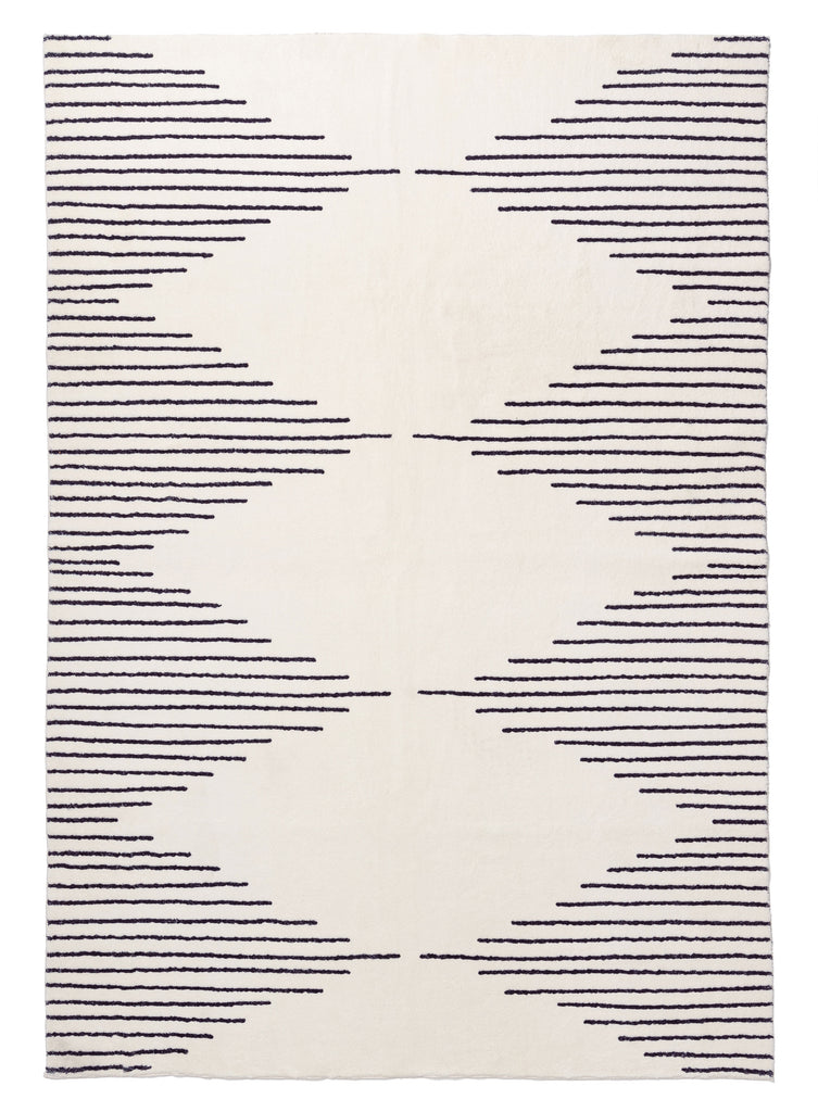 Aldana Black and Cream Tribal Washable Rug