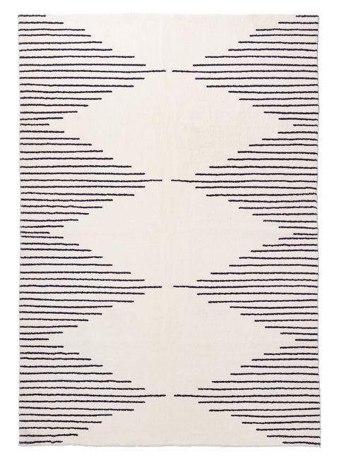 Aldana Black and Cream Tribal Washable Rug
