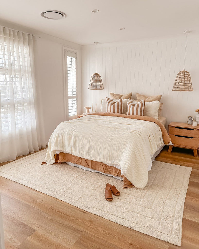 Allison Cream Beige Modern Cotton Washable Rug