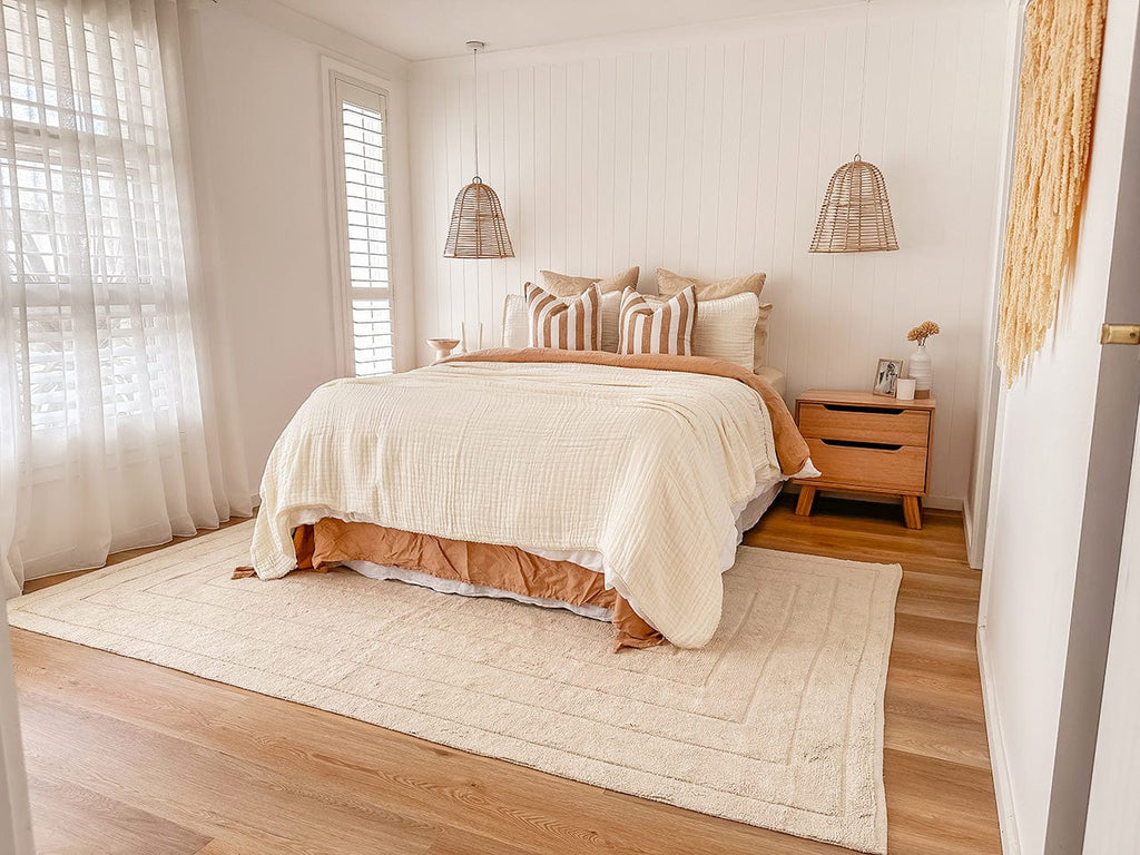 Allison Cream Beige Modern Cotton Washable Rug