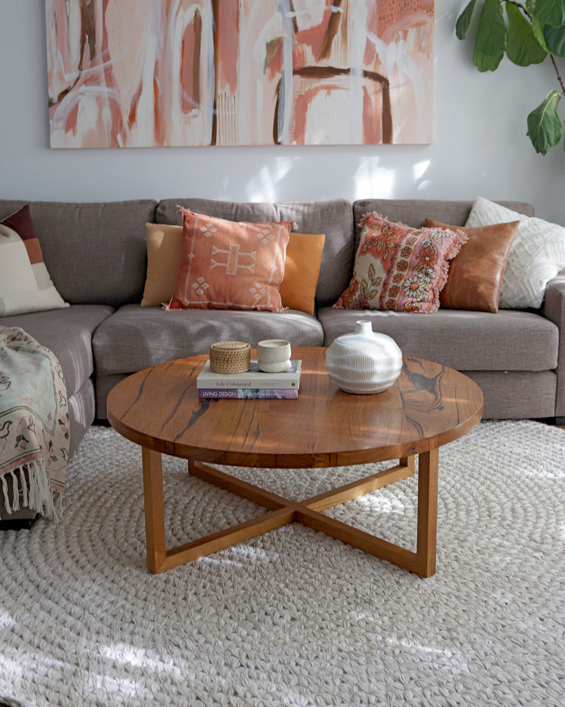 Amparo Bleached Crochet Round Jute Rug