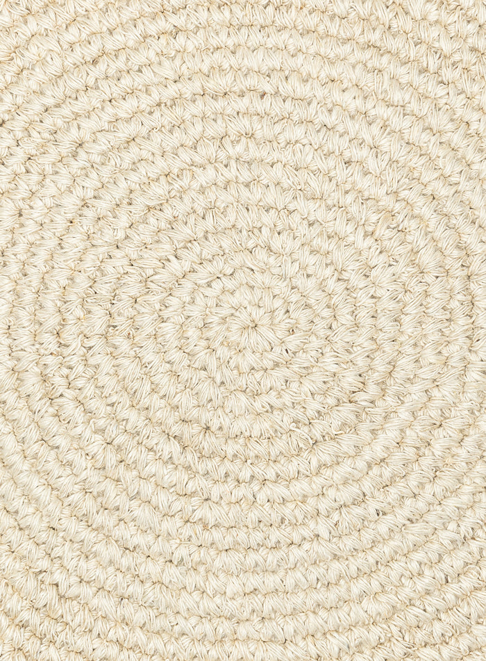 Amparo Bleached Crochet Round Jute Rug