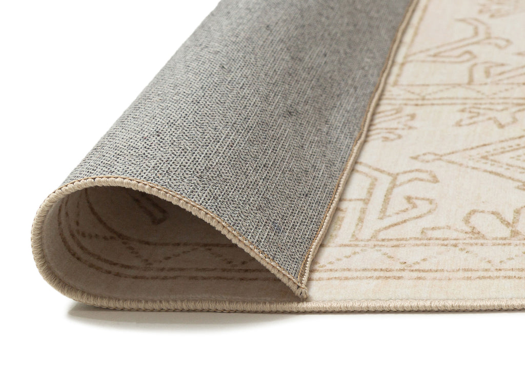 Anais Cream Medallion Washable Rug
