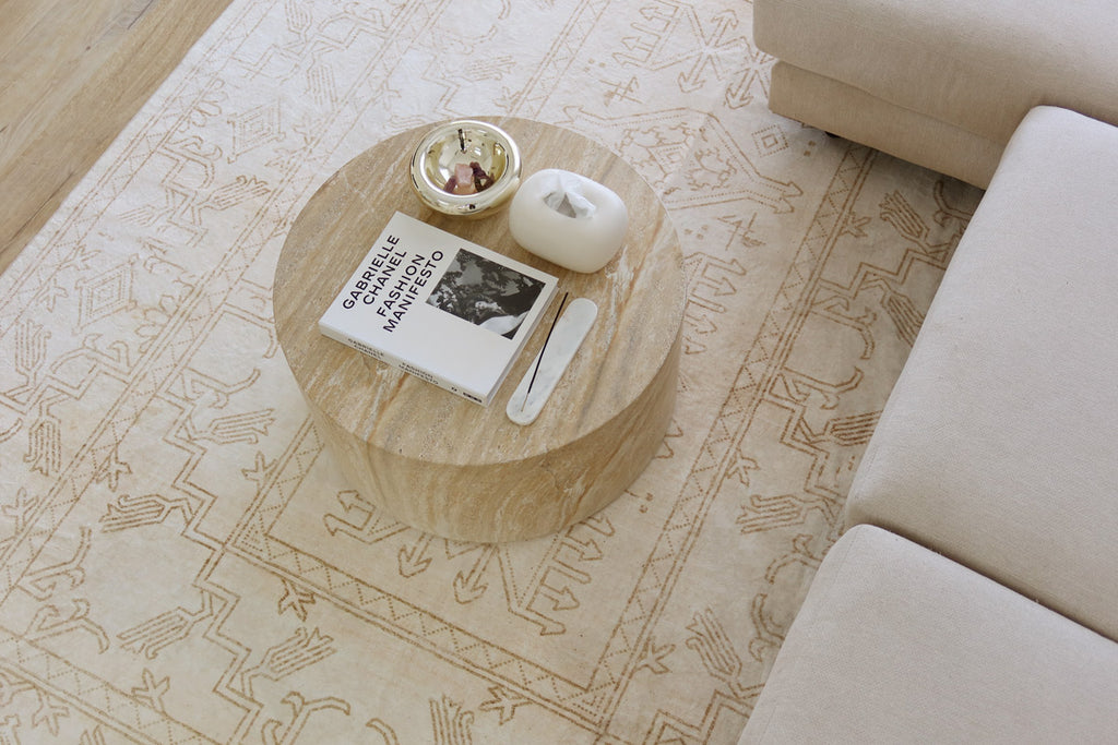 Anais Cream Medallion Washable Rug