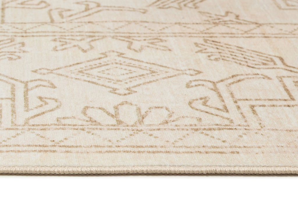 Anais Cream Medallion Washable Rug