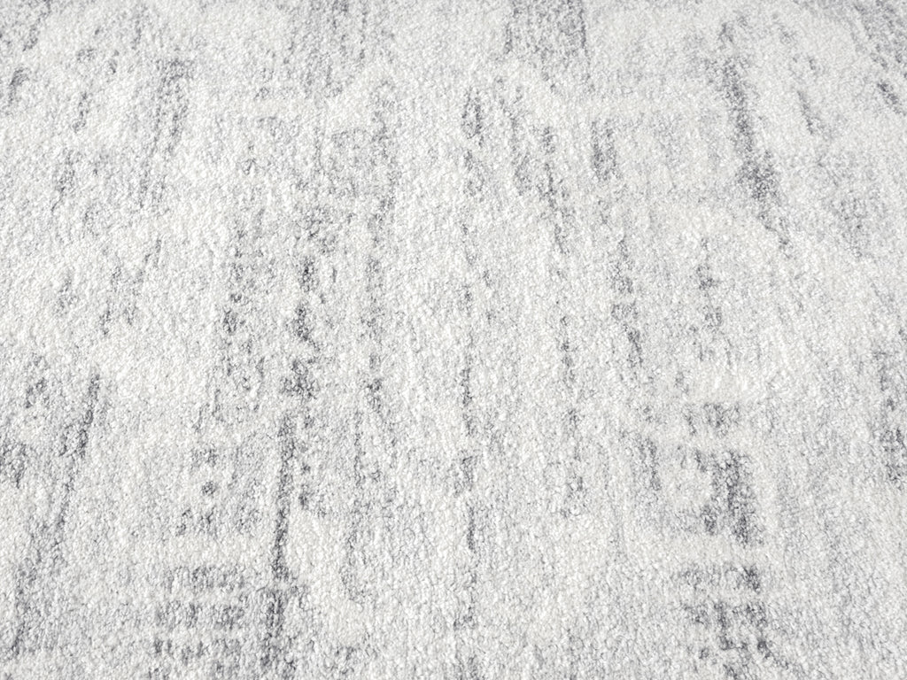 Andra Grey and Ivory Traditional Distressed Runner Rug