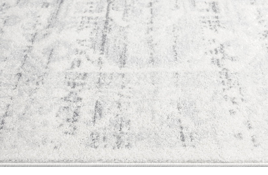 Andra Grey and Ivory Traditional Distressed Rug