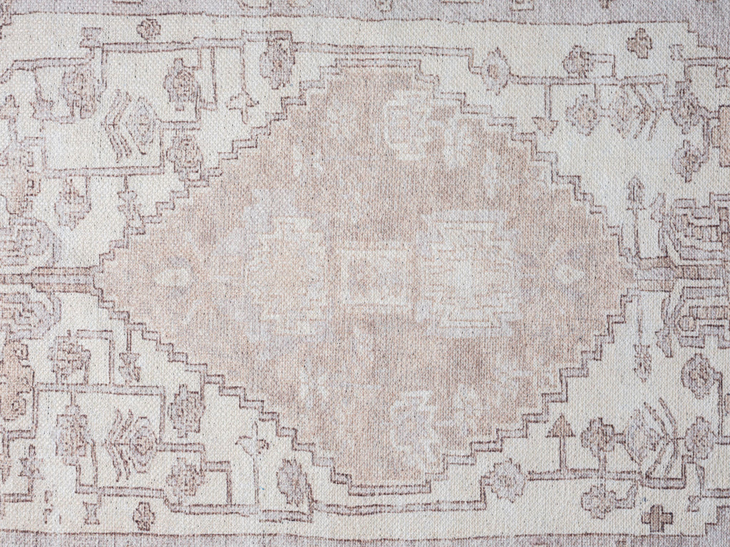 Aneesa Beige and Cream Traditional Distressed Washable Rug