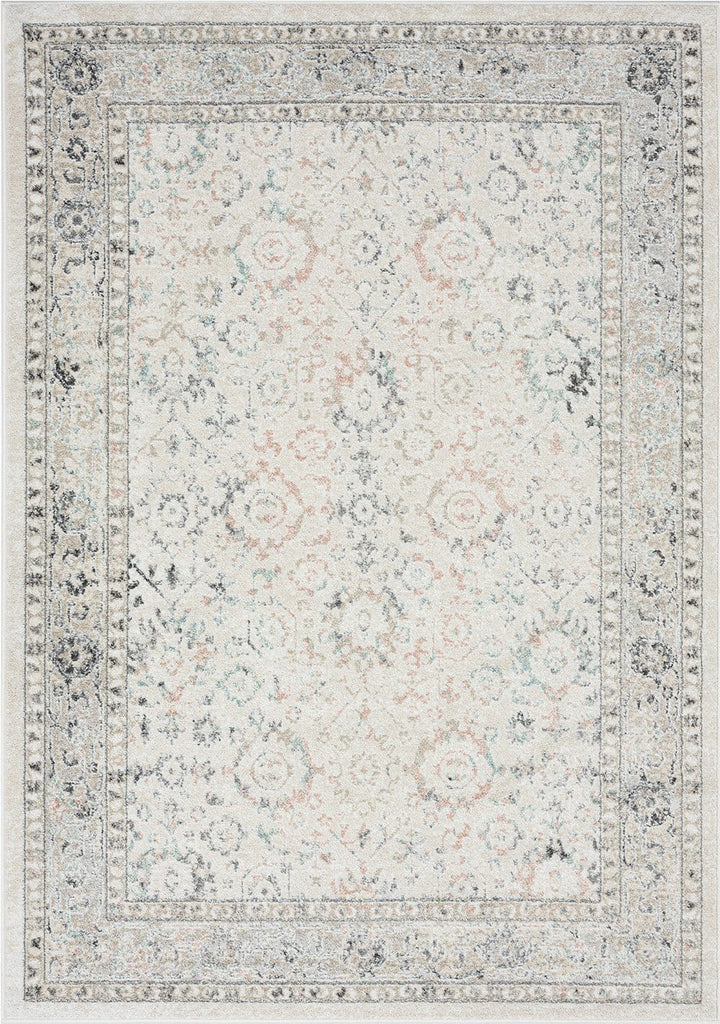 Anine Cream And Grey Multi-Colour Traditional Floral Rug