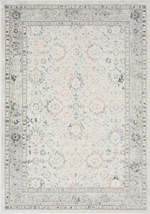 Anine Cream And Grey Multi-Colour Traditional Floral Rug