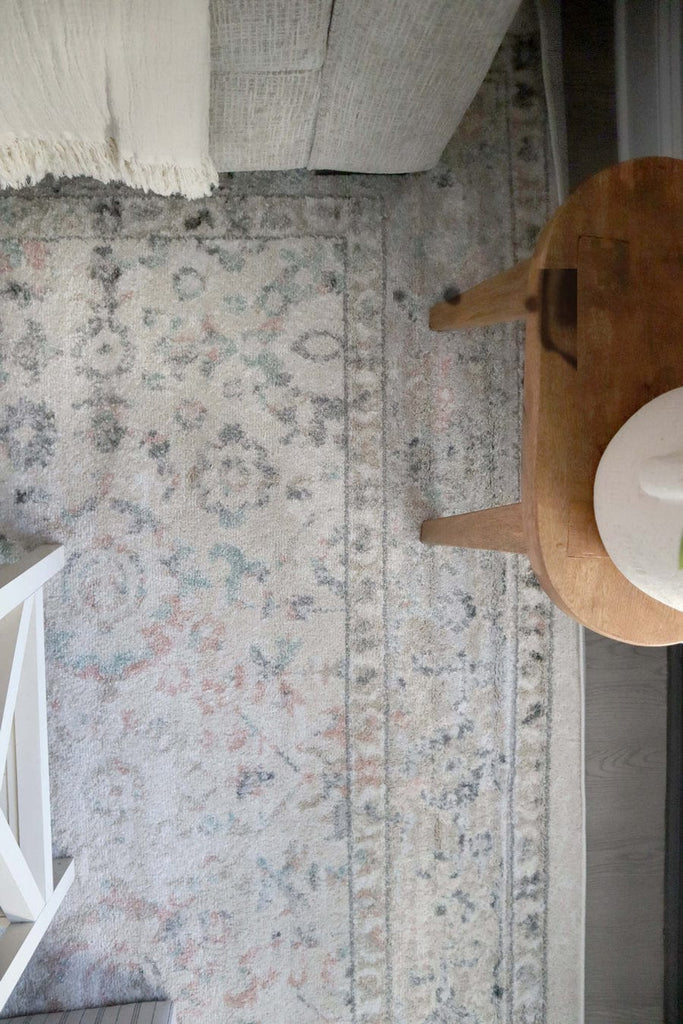 Anine Cream And Grey Multi-Colour Traditional Floral Rug