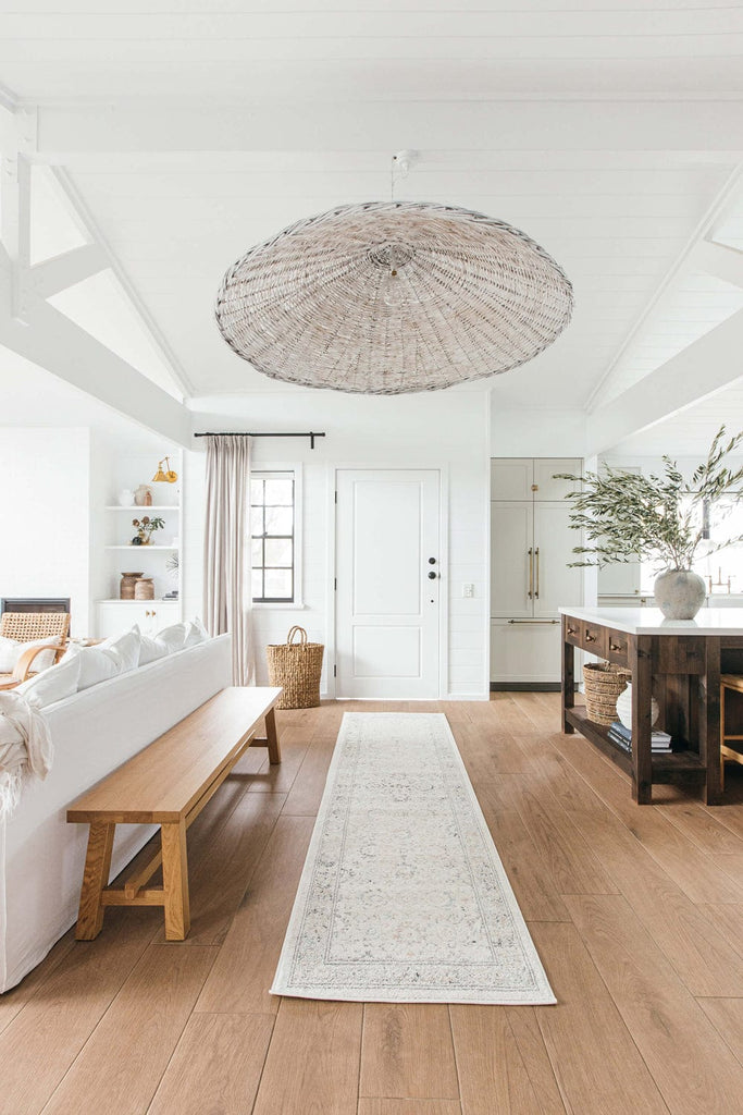 Anine Cream And Grey Multi-Colour Traditional Floral Runner Rug