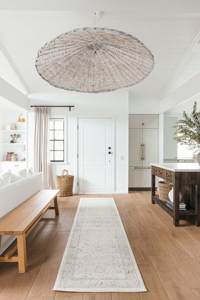 Anine Cream And Grey Multi-Colour Traditional Floral Runner Rug