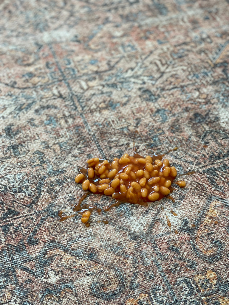 Anyel Brown and Blue Traditional Distressed Washable Runner Rug