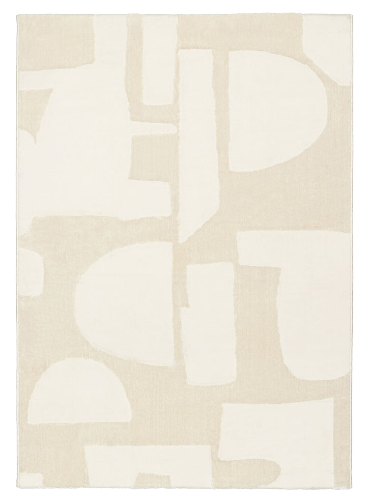 Arisa Neutral Geometric Washable Rug