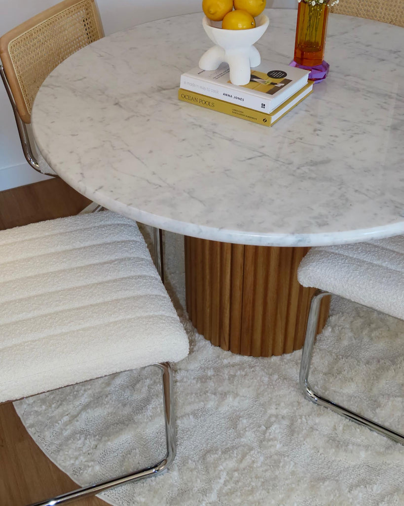 Aurora Ivory Cream Abstract Textured Round Rug