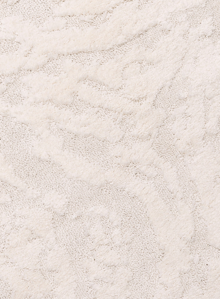 Aurora Ivory Cream Abstract Textured Round Rug