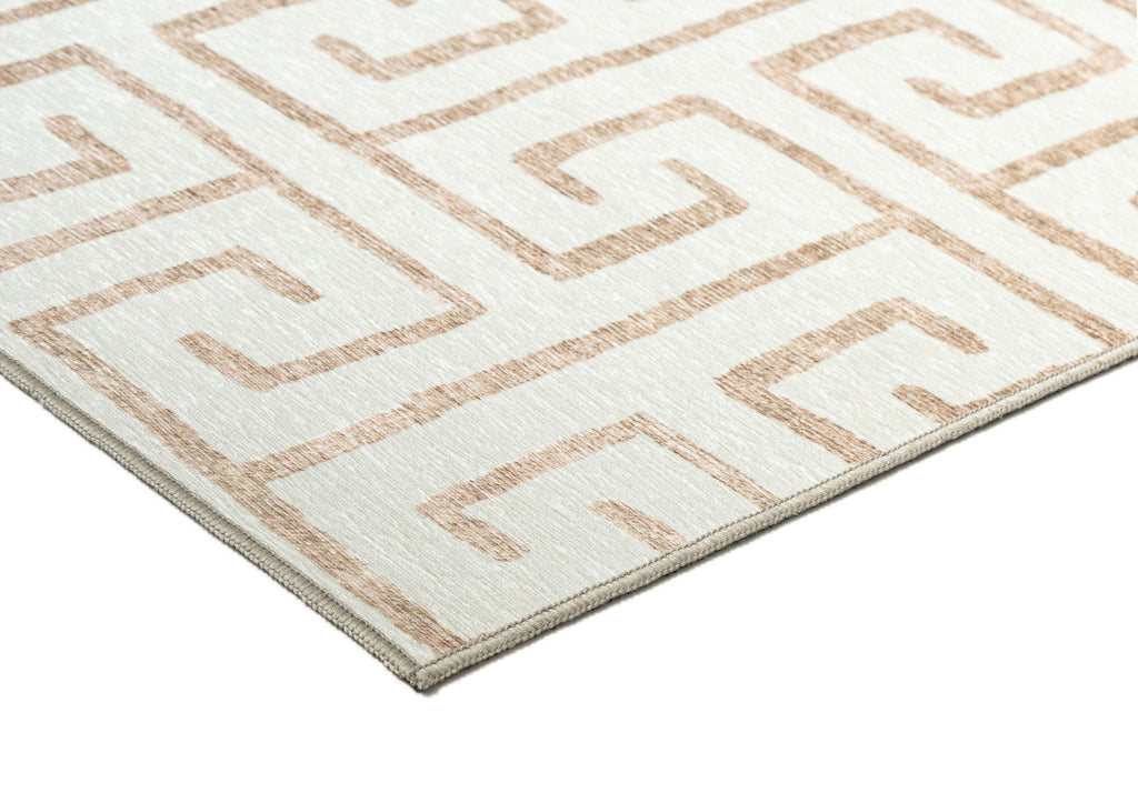 Ayat Beige Cream Indoor Outdoor Washable Rug