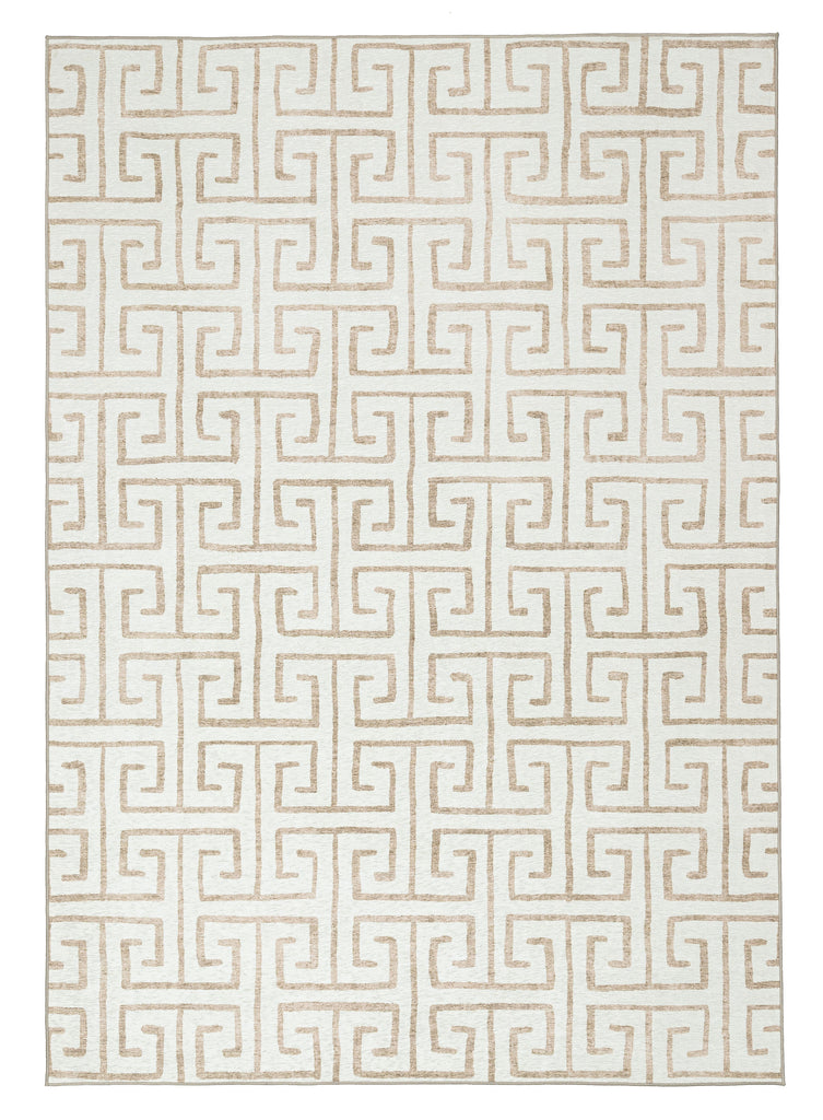 Ayat Beige Cream Indoor Outdoor Washable Rug