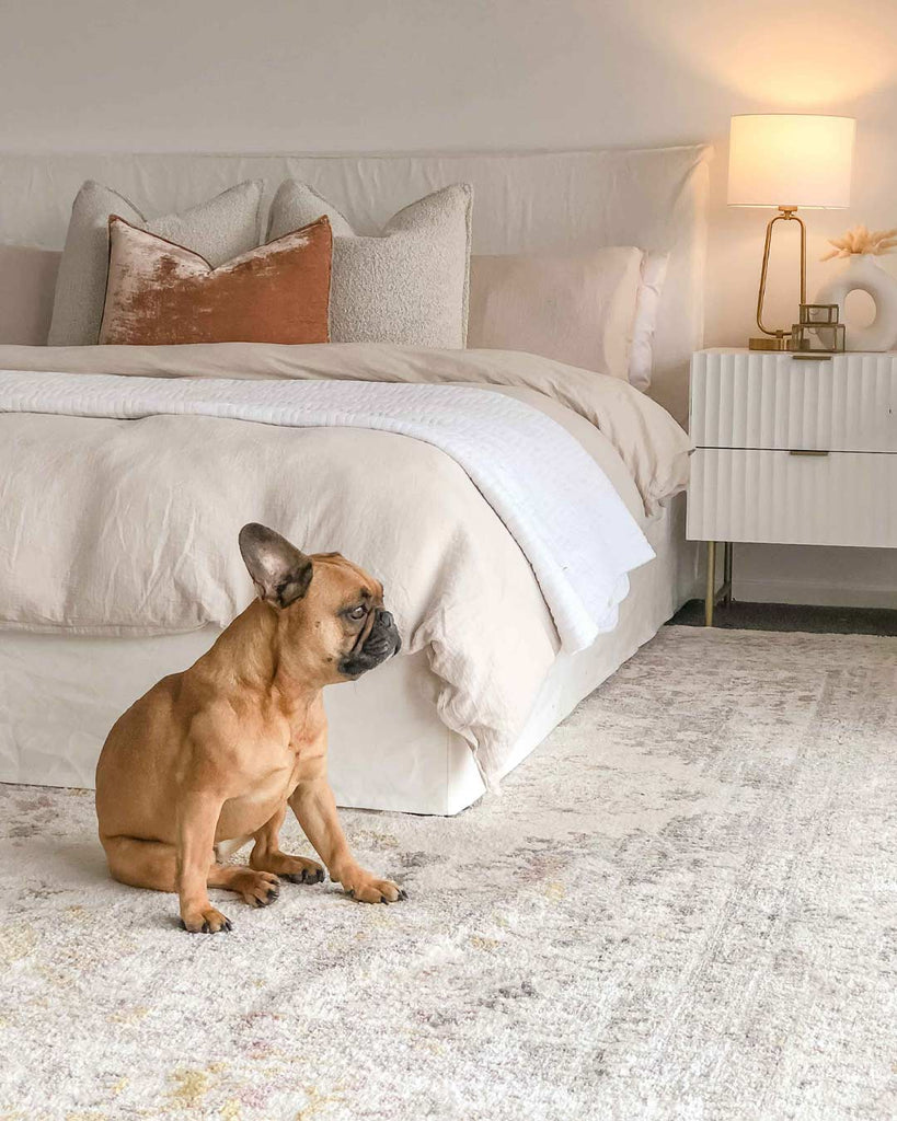 Aysha Pink Yellow and Grey Traditional Medallion Rug