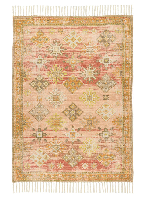 Bakari Pink and Orange Boho Picnic Rug