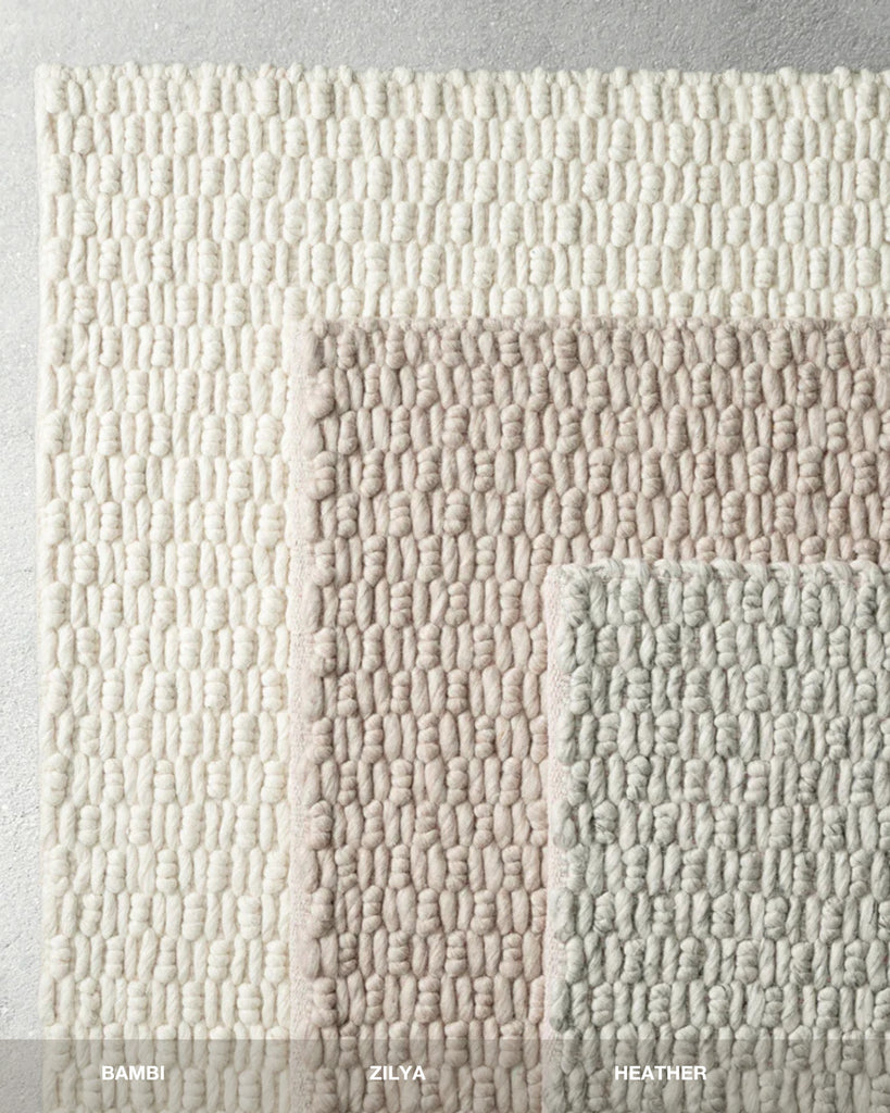 Zilya Beige Chunky Wool Rug