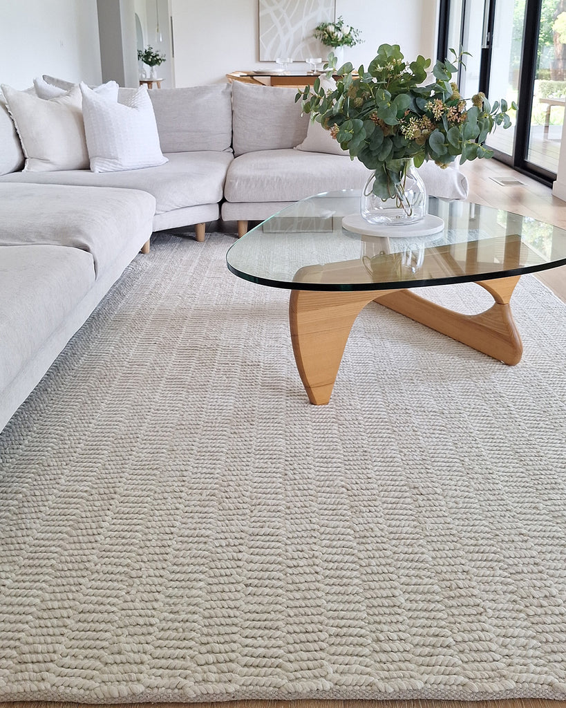 Blanca Ivory Textured Wool Rug