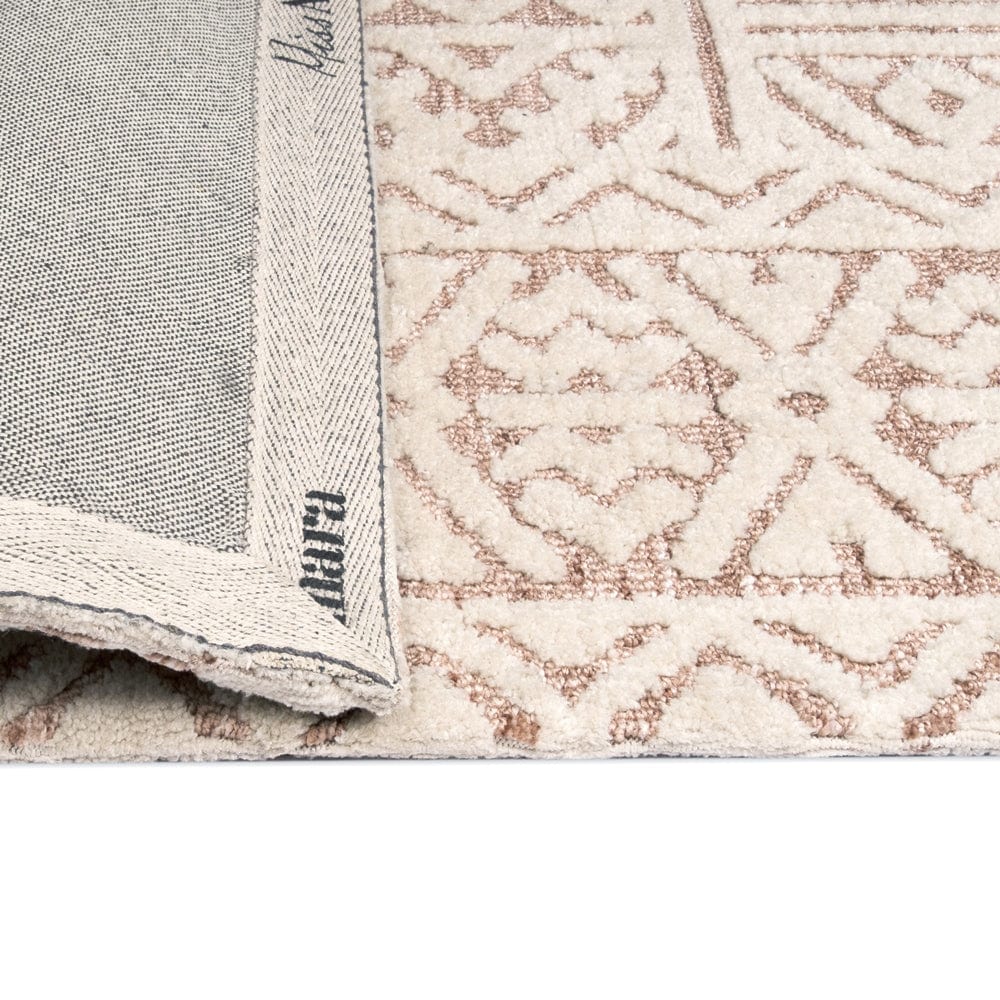 Bobbie Peach and Ivory Textured Tribal Rug