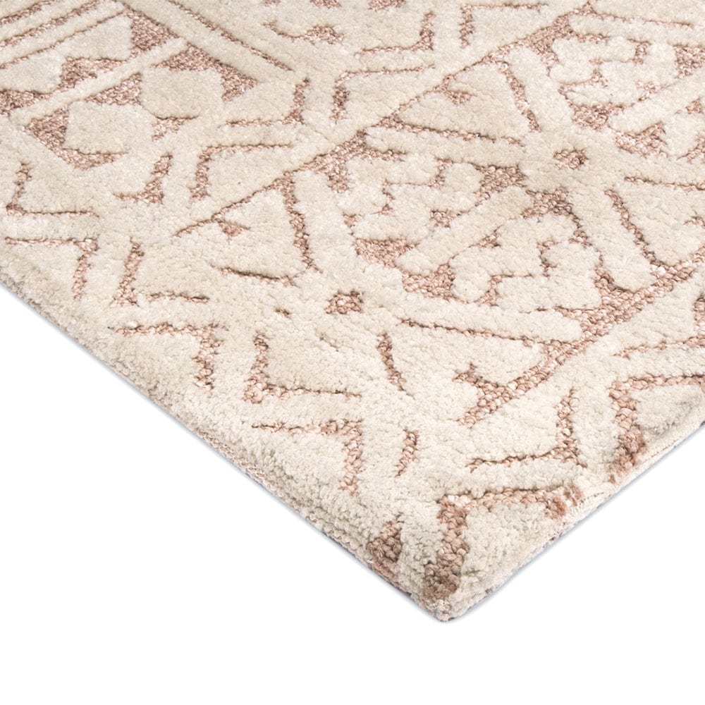Bobbie Peach and Ivory Textured Tribal Rug
